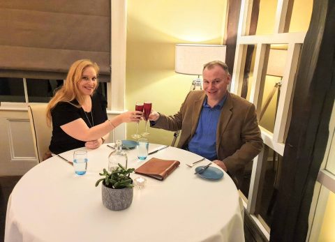 couple at the table in Thackeray's Tunbridge Wells