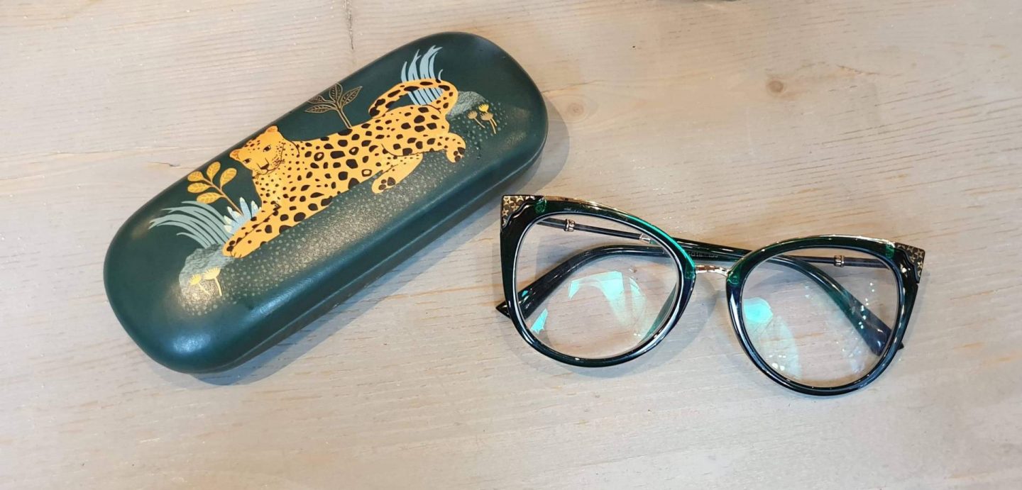 sass and belle glasses case leopard