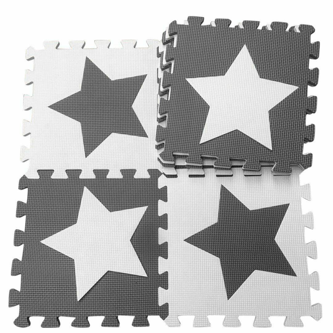baby grey and white star play mat and storage box