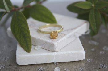 orange rough diamond and gold ring from not on the high street