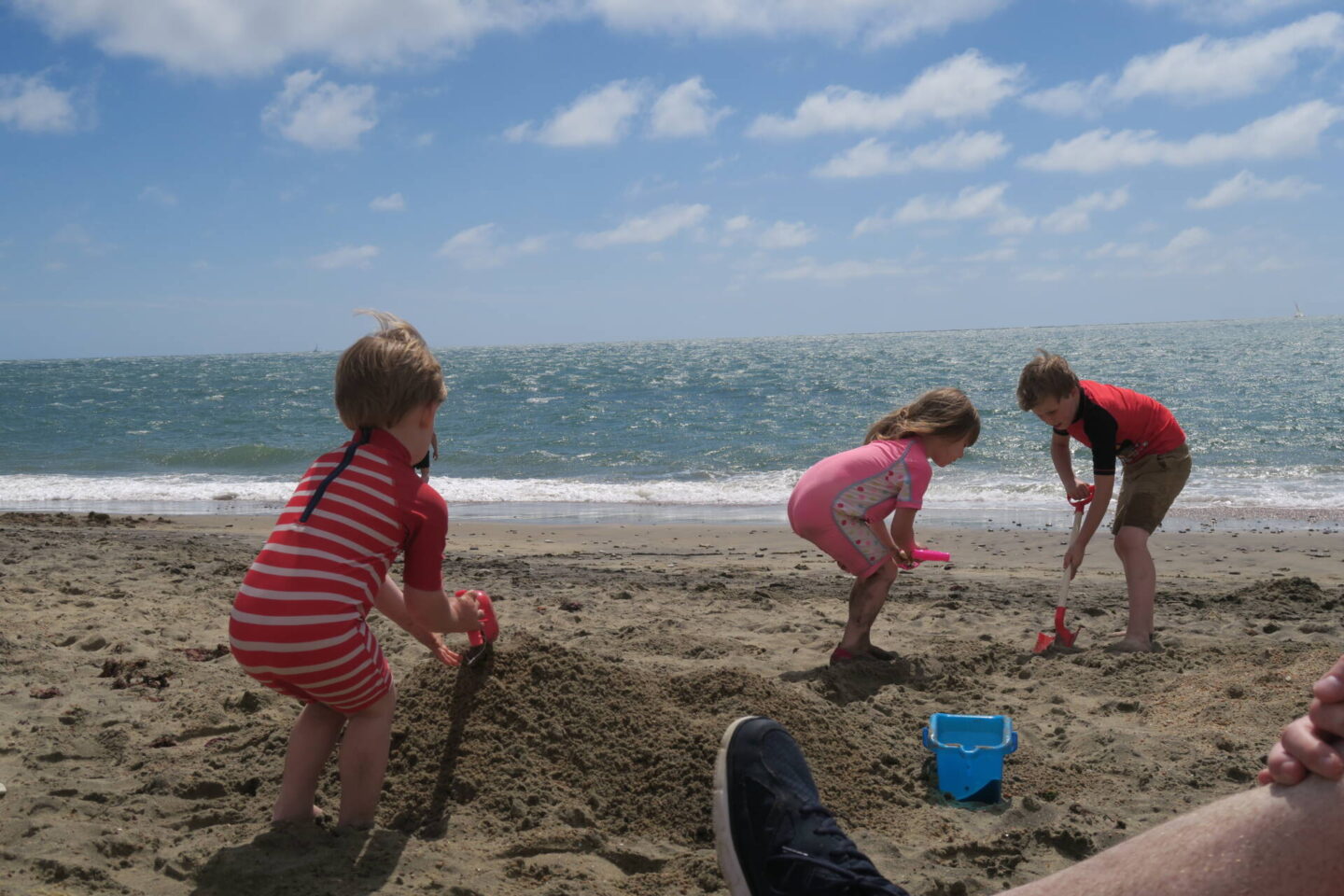 children playing at a beach in the Isle of Wight