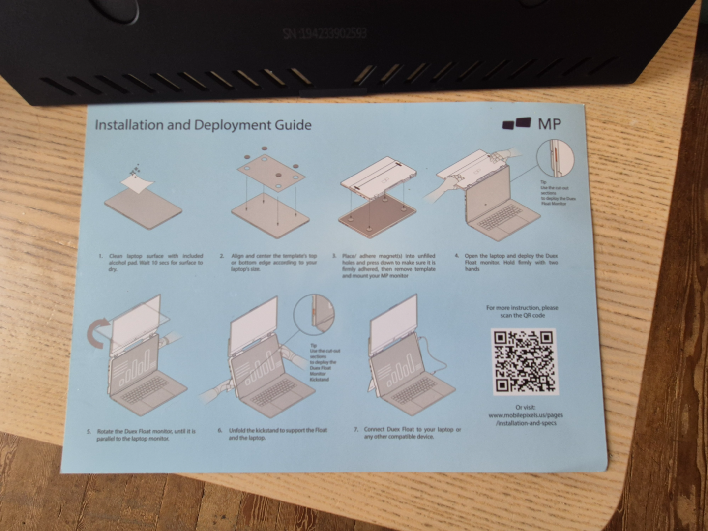 instructions for the duex float portable laptop monitor